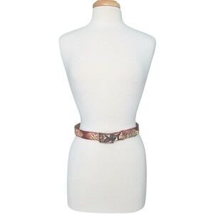 ETRO Parsley Multicolor Patterned Women's Leather Belt 34”